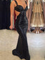 Long Black Sequined Sparkly Sexy Backless Evening Party Cocktail Prom Dresses Online,PD0200