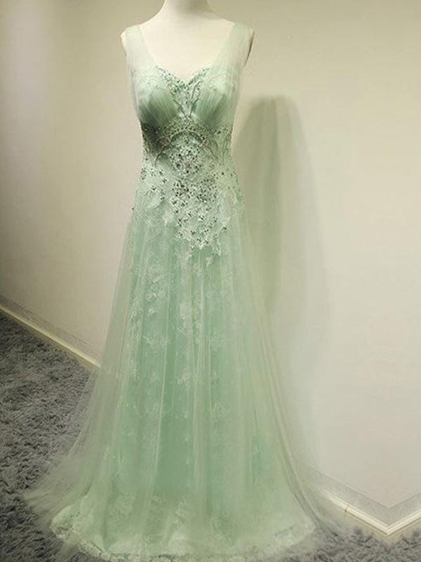 Long Tulle Sweet Unique Elegant Evening Party Prom Dresses Online,PD0193