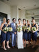 New Arrival Short Navy Blue Beach Summer Bridesmaid Dresses AB4230