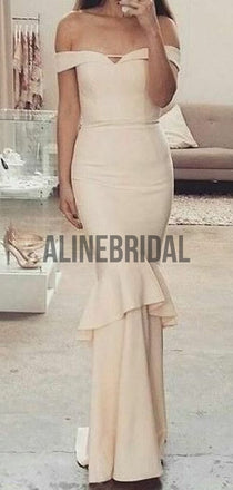 Off Shoulder Elegant Mermaid Charming Long Bridesmaid Dresses, AB4026