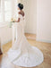 Off Shoulder Elegant Simple Satin Mermaid With Bowknot Wedding Dresse, AB1528