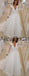 Off White Chiffon Beading Sheer Long Sleeve A-line Wedding Dresses , AB1537