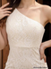 Vintage One-shoulder Sleeveless Lace Side-slit Mermaid Wedding Dress, WD3007
