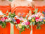 Orange Off Shoulder Sheath Long Bridesmaid Dresses, AB4055