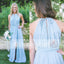 Pale Blue Chiffon Simple Cheap Bridesmaid Dresses With Silt. AB1208