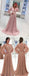 Pink Chiffon Long Sleeve Applique A-line Elegant Prom Dresses,PD00204