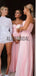 Pink Chiffon Mismatched Charming Fashion Long Bridesmaid Dresses, AB4022