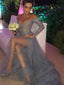 Popular Gray Off Shoulder Lace Side Slit Sexy Elegant Prom Dress. PD0021