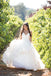 Princess Spaghetti Strap Colorful Appliques Ruffles Ball Gown  Wedding Dresses, AB1169