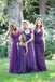 Purple Mismatched Elegant Convertible Long Bridesmaid Dresses , AB4042