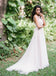 See Through Neckline Lace Top Tulle A-line Wedding Dresses, AB1170