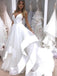 Simple White Spaghetti Strap Backless Beach Wedding Dresses, AB1522