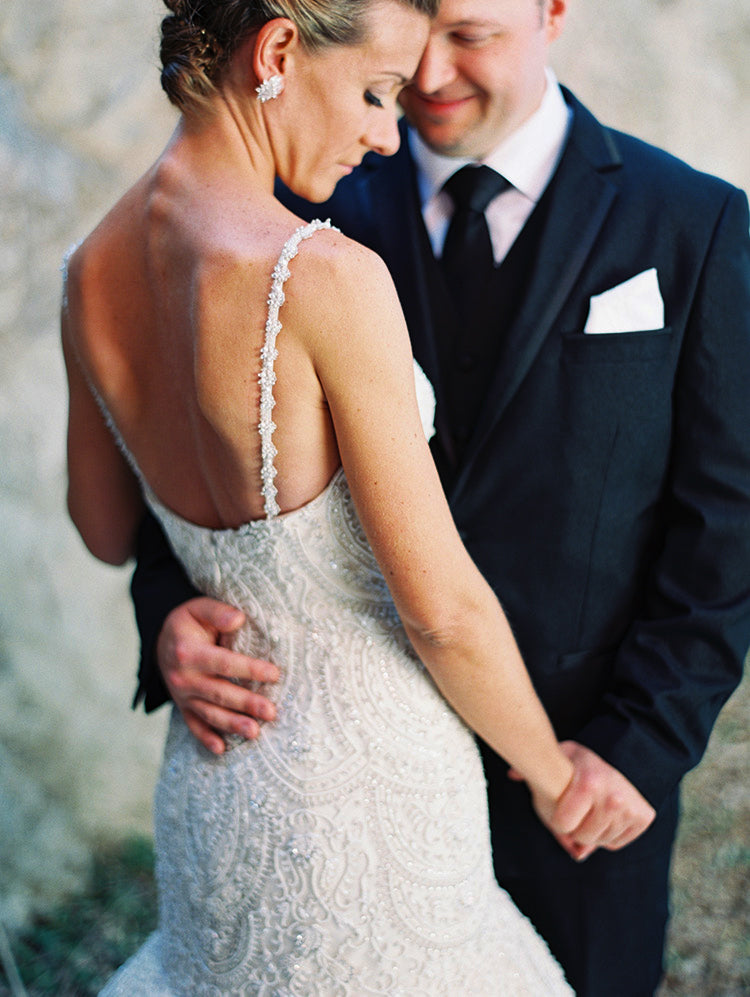 Stunning Lace Bead Ruffles Tulle Spaghetti Strap Wedding Dresses, AB1158