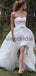 Sweetheart Strapless High Low Lace Chiffon Wedding Dresses, AB1543