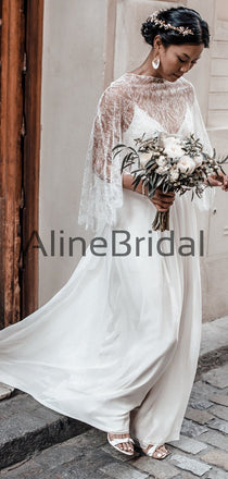 Two Piece Convertible Lace Chiffon Beach Wedding Dresses, AB1572