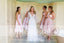 New Arrival Pink Mismatched Tea-length A-line Spring Bridesmaid Dresses. AB1206