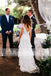 Ivory Lace Tiered Skirts Short Sleeve V-back Vintage Wedding Dresses, AB1132