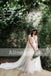 Elegant V-neck Lace Top Tulle Bottom A-line Boho Wedding Dresses, AB1133