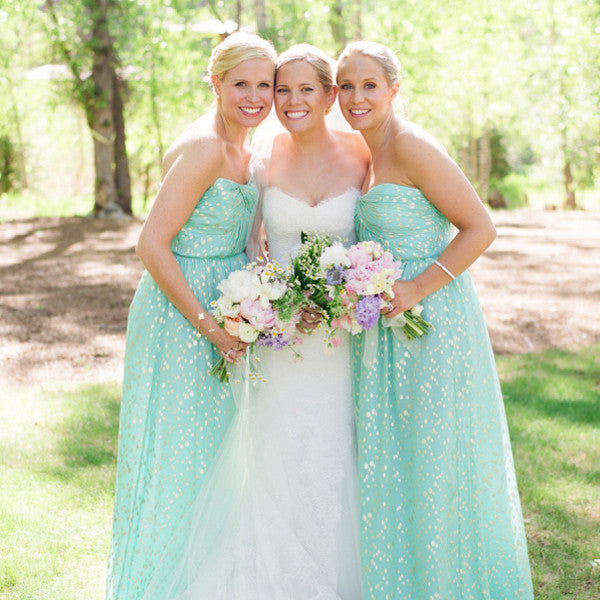 Elegant Long Sequins Strapless Cheap Chiffon Bridesmaid Dresses For Outdoor Garden Wedding Party, AB1163