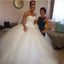 Cute Sweetheart A-line Strapless Beaded Tulle Ball Gown Wedding Party Dresses, WD0185