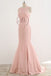 Unique Two Piece Pink Beading Top See Through  Back Mermaid Prom Dresses,PD00065